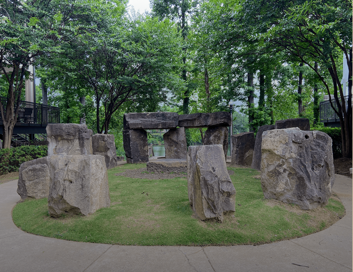 Stone circle surrounded by trees